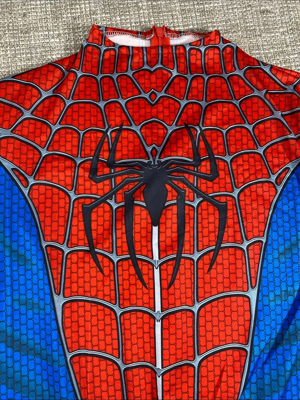 Mens Spider-Inspired Red & Blue Face Mask Costume Set Spider-Man large new